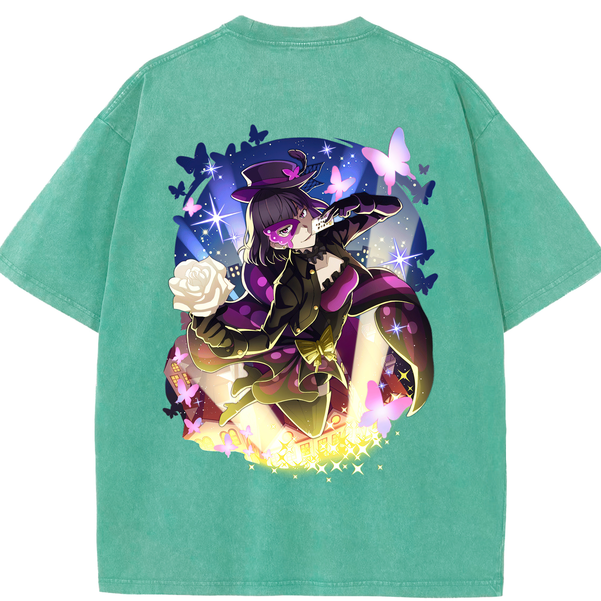 （画像用） 文豪ストレイドッグス Bungo Stray Dogs 綿100% ヴィンテージ風 半袖Tシャツ（背面プリント）